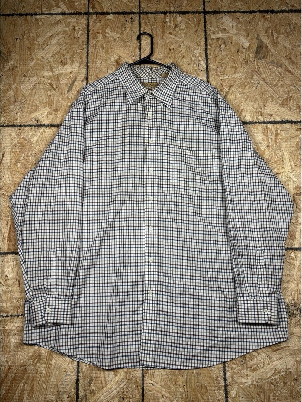 Roundtree Yorke Gold Label Men’s Checkered Button Down Long Sleeve Shirt 3XT